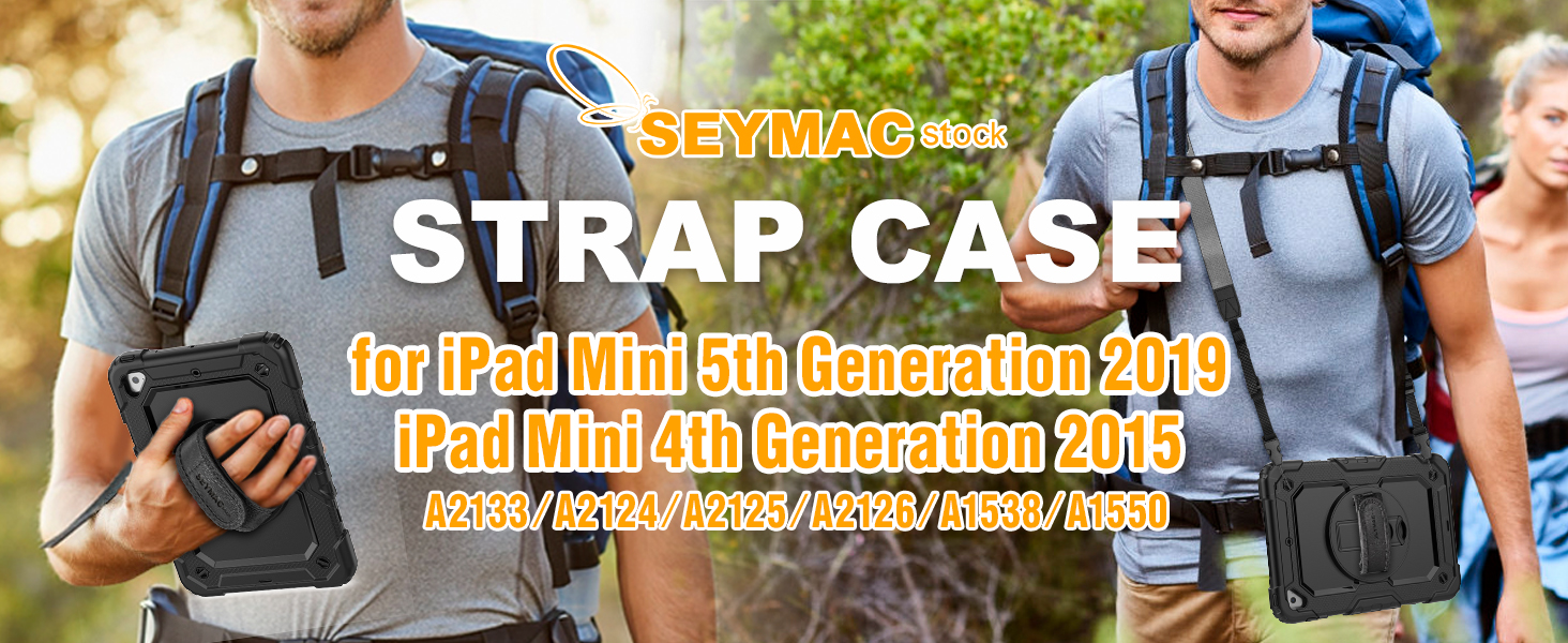 SEYMAC stock Case for iPad mini 5/4 with Screen Protector Pencil Holder [360 Rotating Hand Strap] & Stand, Drop-Proof Case for iPad mini 5th/4th Generation 7.9 inch (SkyBlue+Black) : Electronics