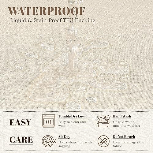 Miniatura 3 de Songrey Juego de 4 fundas de asiento impermeables para sillas de comedor, sin fundas para sillas traseras, elásticas, extraíbles y lavables, color