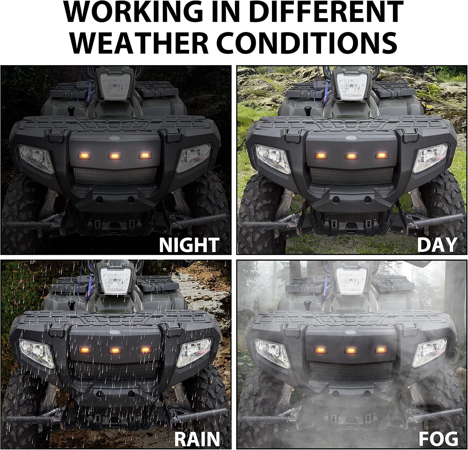 SAUTVS Front Panel Bumper with Light Front Bumper Cover Plate with Light for Polaris Sportsman 400 450 500 600 700 800 X2 2005-2010 Accessories, Replace OEM# 5435357-070