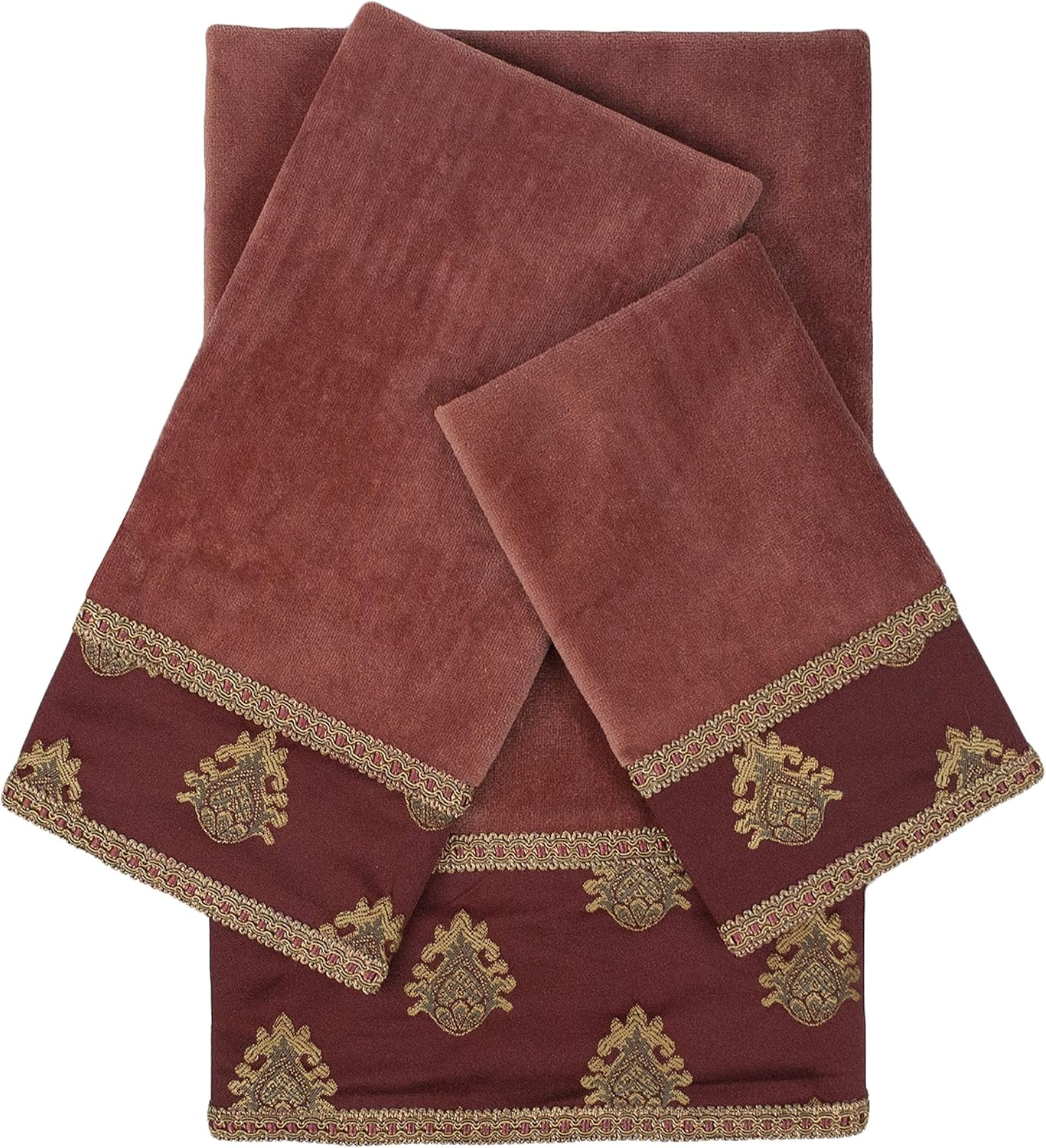 Sherry Kline Melbourne Mauve 3-Piece Embellished Towel Set