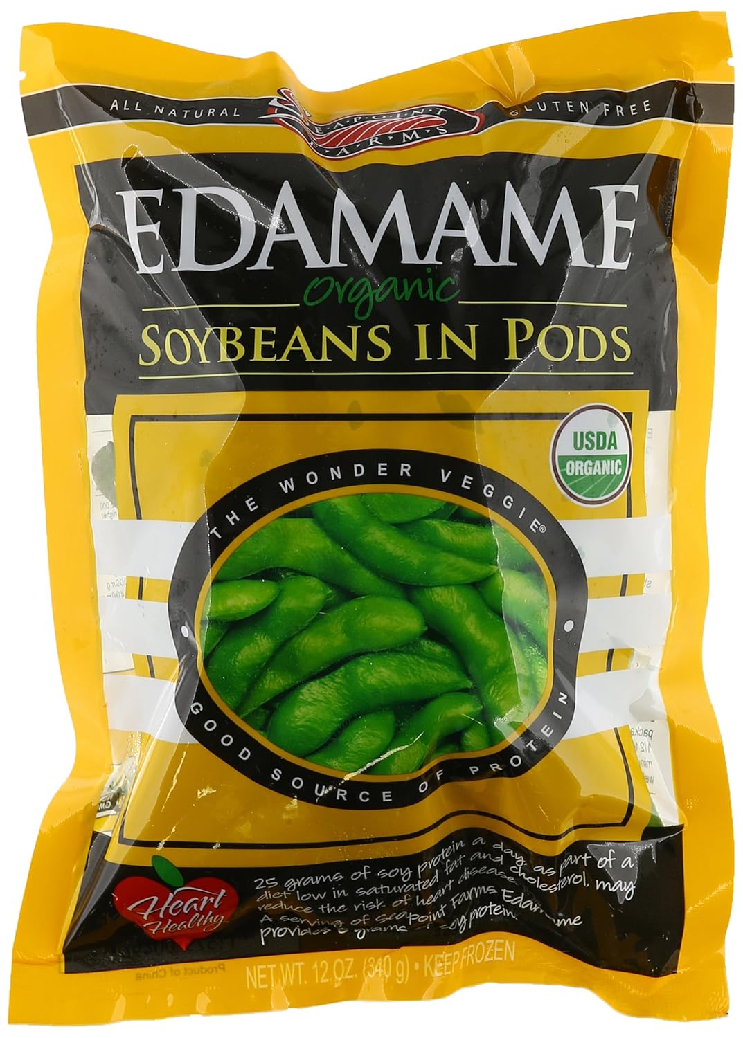 Seapoint Farms, Organic Edamame Soybeans in Pods, 12 oz (Frozen) Grocery & Gourmet
