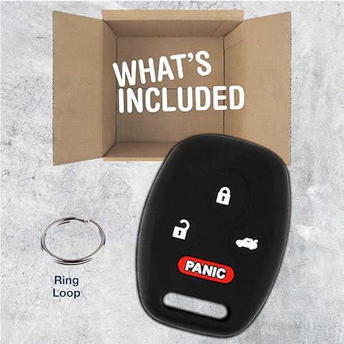 Miniatura 2 de KeylessOption Funda de repuesto para llavero de repuesto para Honda Accord Civic CRV Pilot de silicona a distancia 2003, 2004, 2005, 2006, 2007,