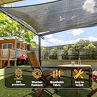 Vista 2 de VICLLAX Tela de Sombra 30%, Malla Negra Duradera de 10x14 Pies con Ojales Cada 3 Pies, Red de Tela para Sombra Solar para Cobertura de Plantas