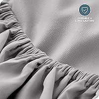 Vista 221 de Bare Home - Sábana bajera de microfibra 1800 muy suave y duradera, para colchones altos tamaño individual, color gris pardo