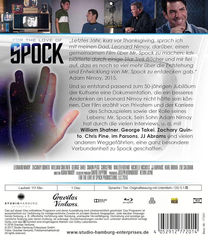 For the Love of Spock (Omu) [Blu-ray]: Amazon.ca: Movies