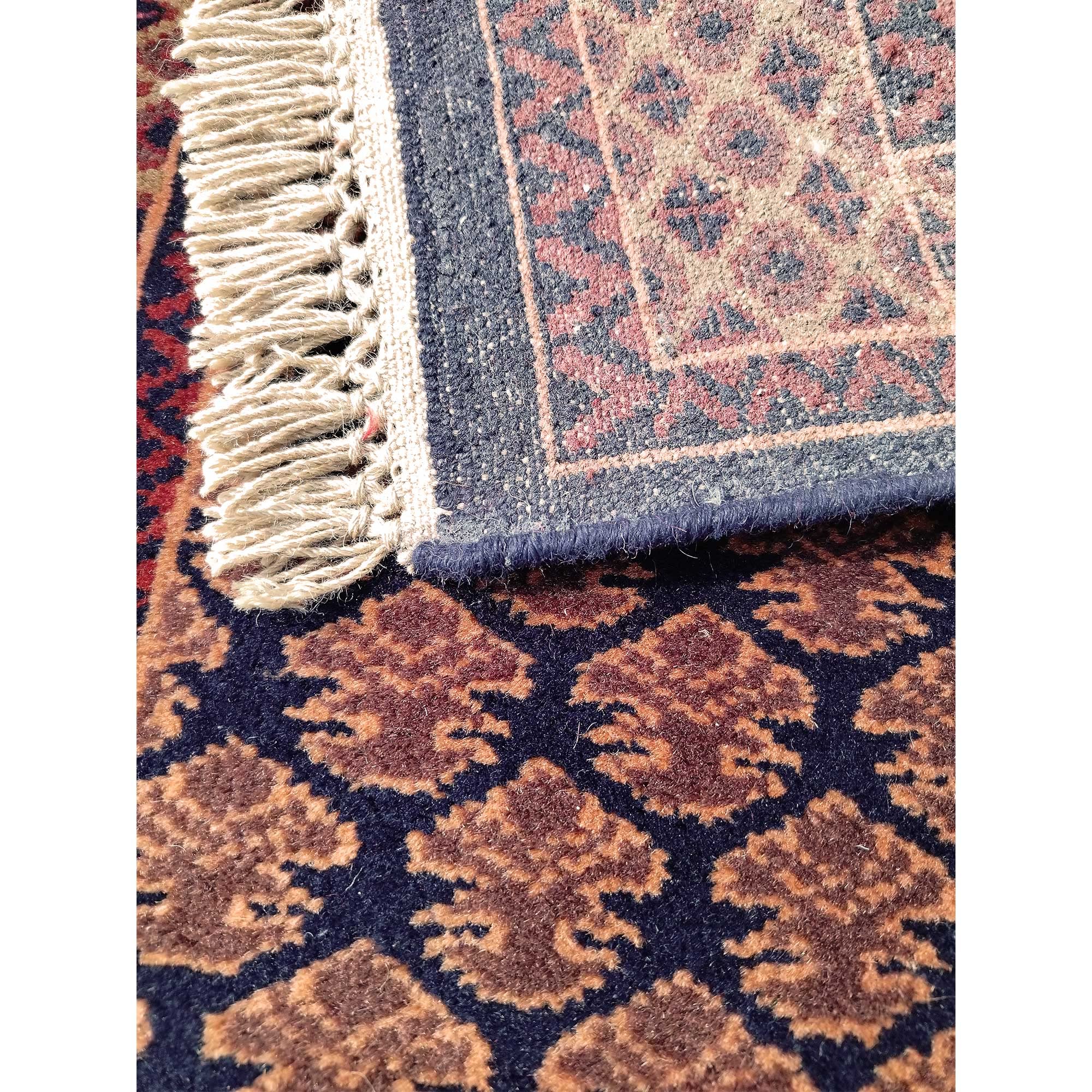 Petit tapis fait main en laine Noir et marron 60 x 90 cm