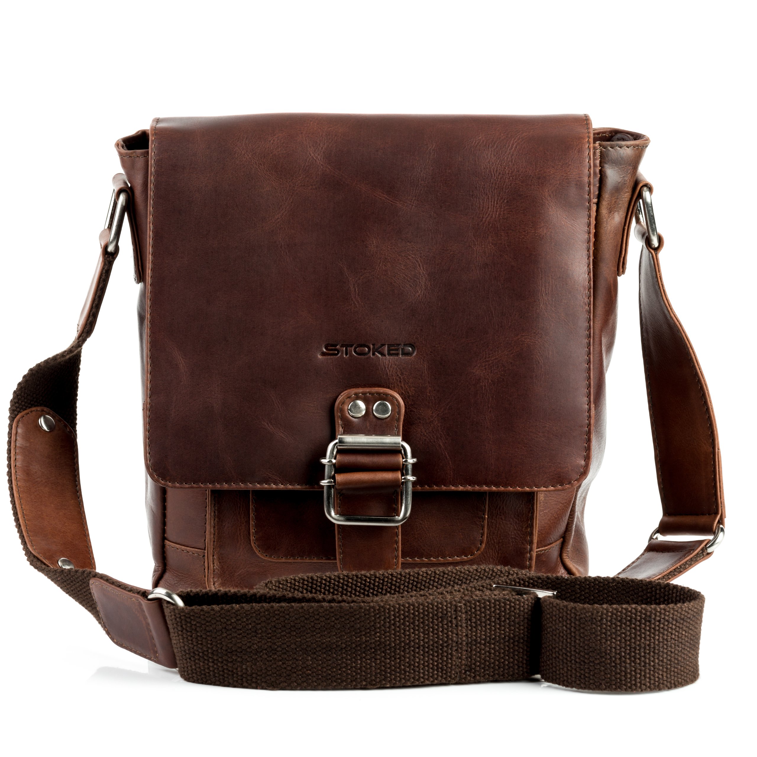 Sacoche messager cuir véritable SID & VAIN Stoked sac à épaule marron