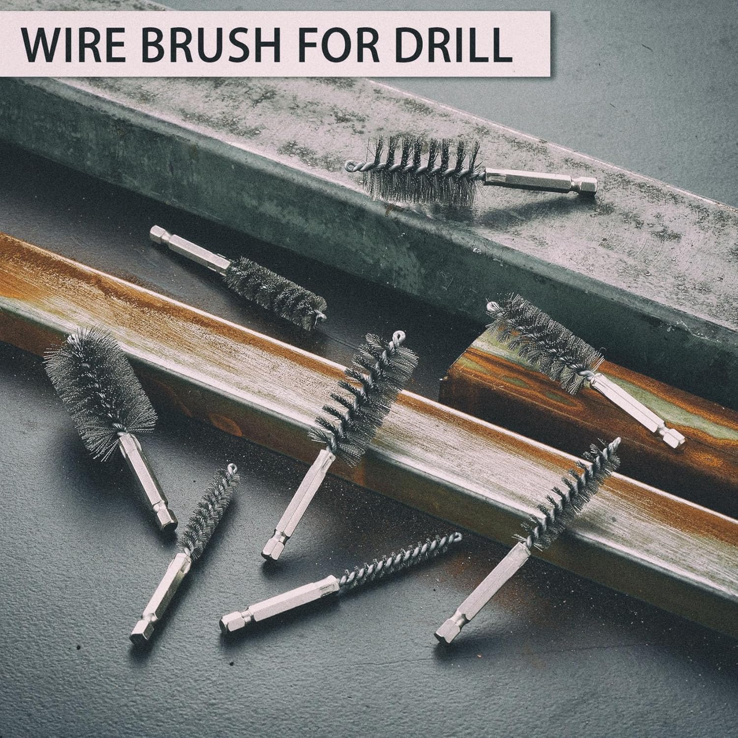 MAXMAN Stainless Steel Bore Brush, 8pcs Wire Brush for Drill, Durable Metal Bristles Twisted, 8 Size Set Multiple Diameter Options, 1/4 Inch Hex Shank, for Power Drill Impact Driver & Tube Cleaning image 7 of 7 B0DHZRS1W1