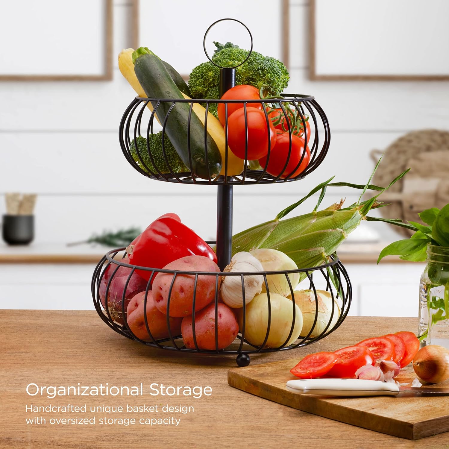 Gourmet Basics by Mikasa Monroes 2 Tier Fruit Storage Basket