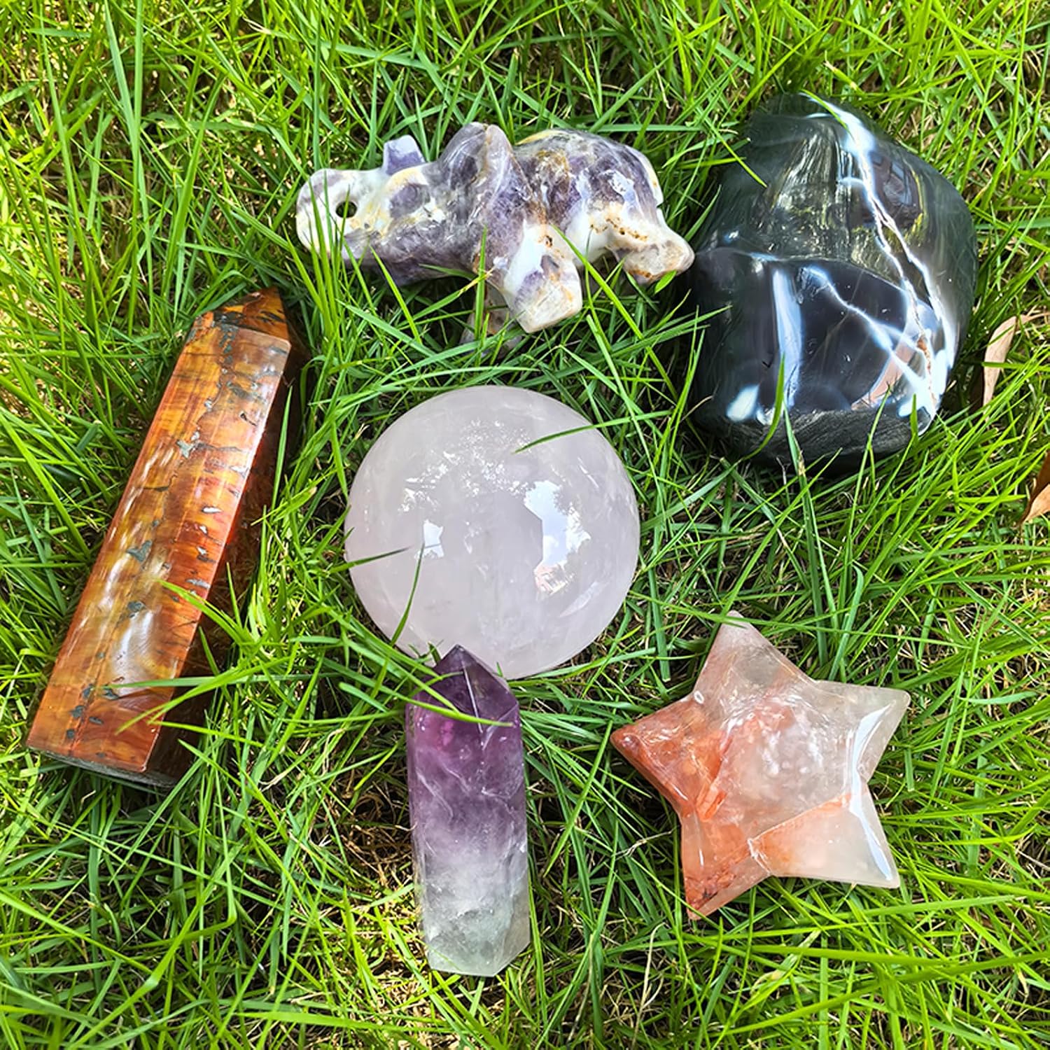 Healing Crystals Stone Mix Set Radom Crystals Bulk for Healing, Reiki, Mysterious Gifts for Women Crystal for positive Energy Home Decor Tower Sphere Tumbling Nature Rough Stones (2 Pounds Net Weight)