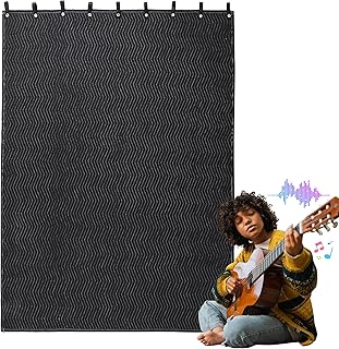 ROYALAY Sound Dampening Blanket with Metal Grommets, Thick Sound Blanket for Sound Reducing, Sound Absorbing, Light Blocking, Sound Curtains for Basements, Recording Studio Use, (40"x72")