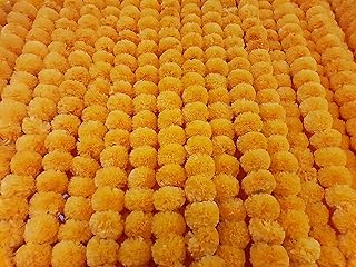 Decoration Craft Light Orange 5ft Artificial Marigold Flower Garland for Parties Wedding Diwali Mehndi Pooja Festival & Tr...
