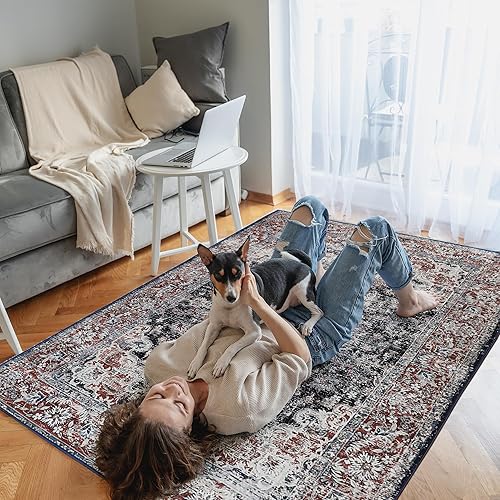 Miniatura 3 de JML Alfombra de área de 6 x 9 pies para sala de estar, alfombra lavable para dormitorio, antideslizante, tamaño completo opcional (3 x 5  4 x 6  5 x