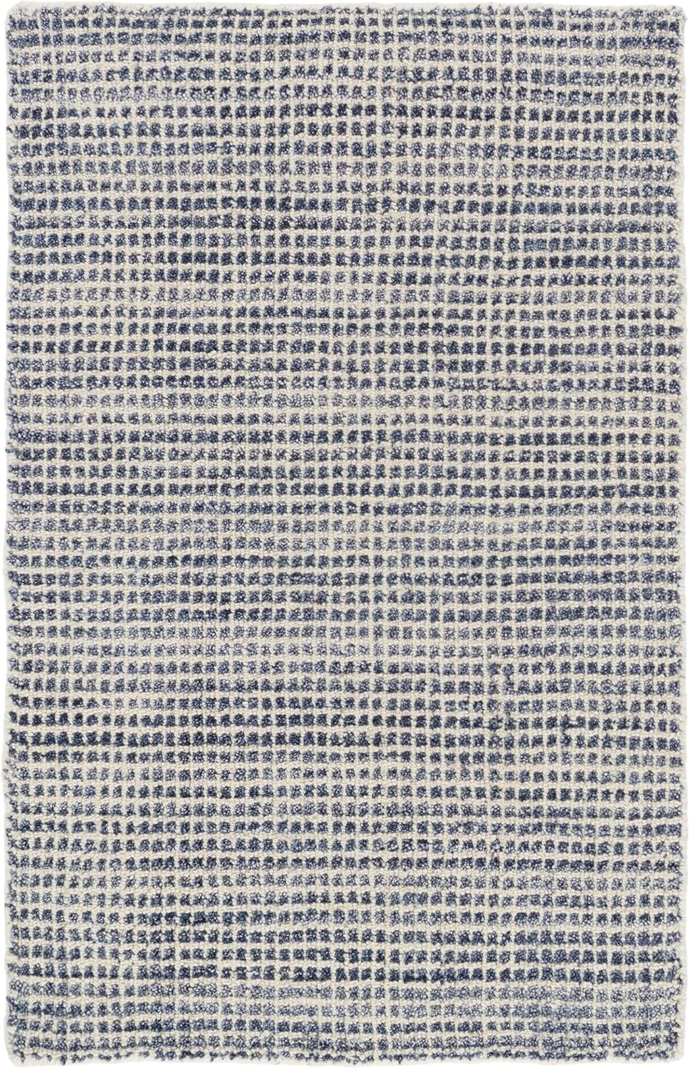 Dash and Albert Homer Wool & Viscose Area Rug - 6' x 9' Blue Checkerboard Hand Loom Knotted Accent Rug - Durable, Velvety Low Pile, Silky Sheen - Premium Luxury Hotel Quality Soft Breathable
