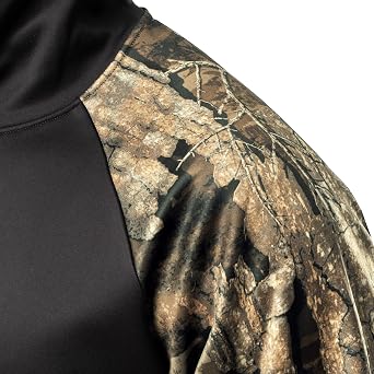 Realtree Men's Performance Raglan Colorblock Fleece Pullover Hoodie