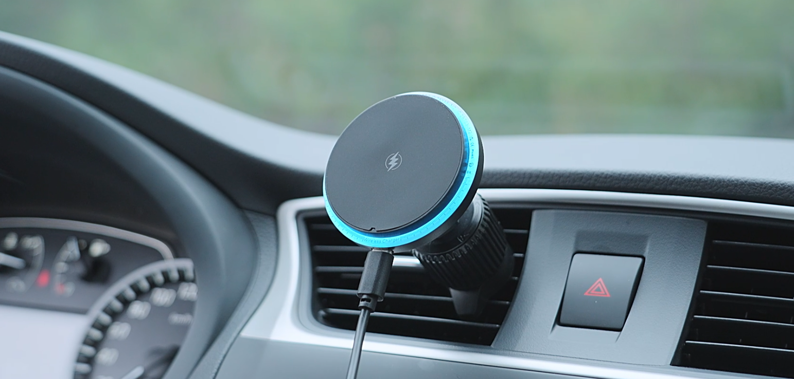 Support Voiture Magnétique Rolgno Avec Charge Sans Fil MagSafe - 15W, Auto-Alignement | Compatible IPhone 12-16, QC 3.0 Inclus