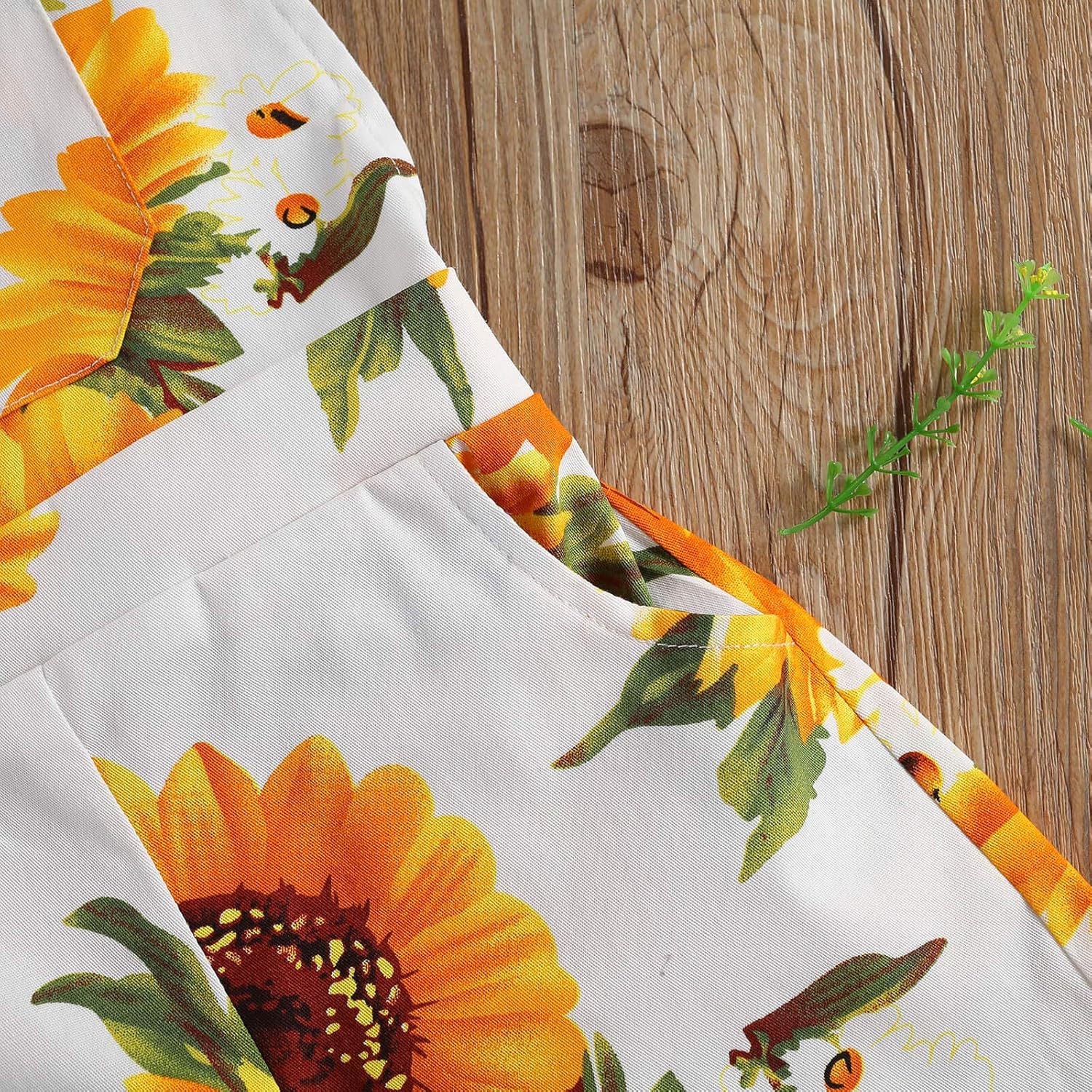 Toddler Baby Girl Overalls Shorts with Pocket Sunflower Outfit Little Kids Girls Summer clothes - Image 7