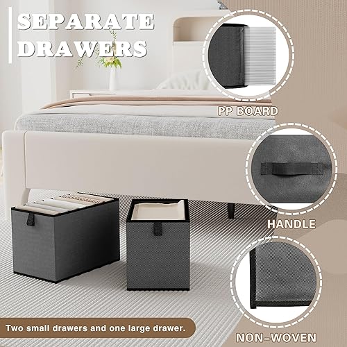 Miniatura 3 de Organizador colgante de armario con 4 estantes, 2 cajones, organización y almacenamiento de armario, 6 compartimentos, organizador de ropa de