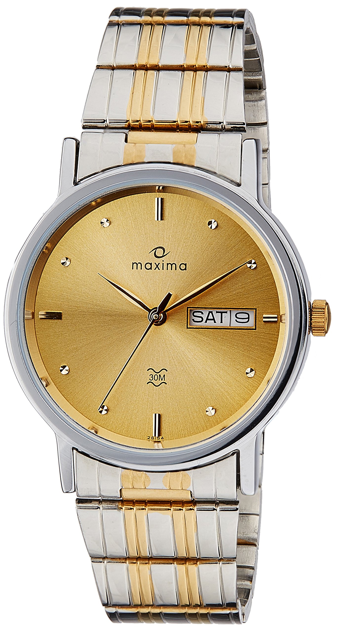 Maxima Stainless Steel Gold Dial Collection Analog Watch for Men 26154Cmgt, Multi-Color Band (B01A5J7S0U) Amazon Price History, Amazon Price Tracker