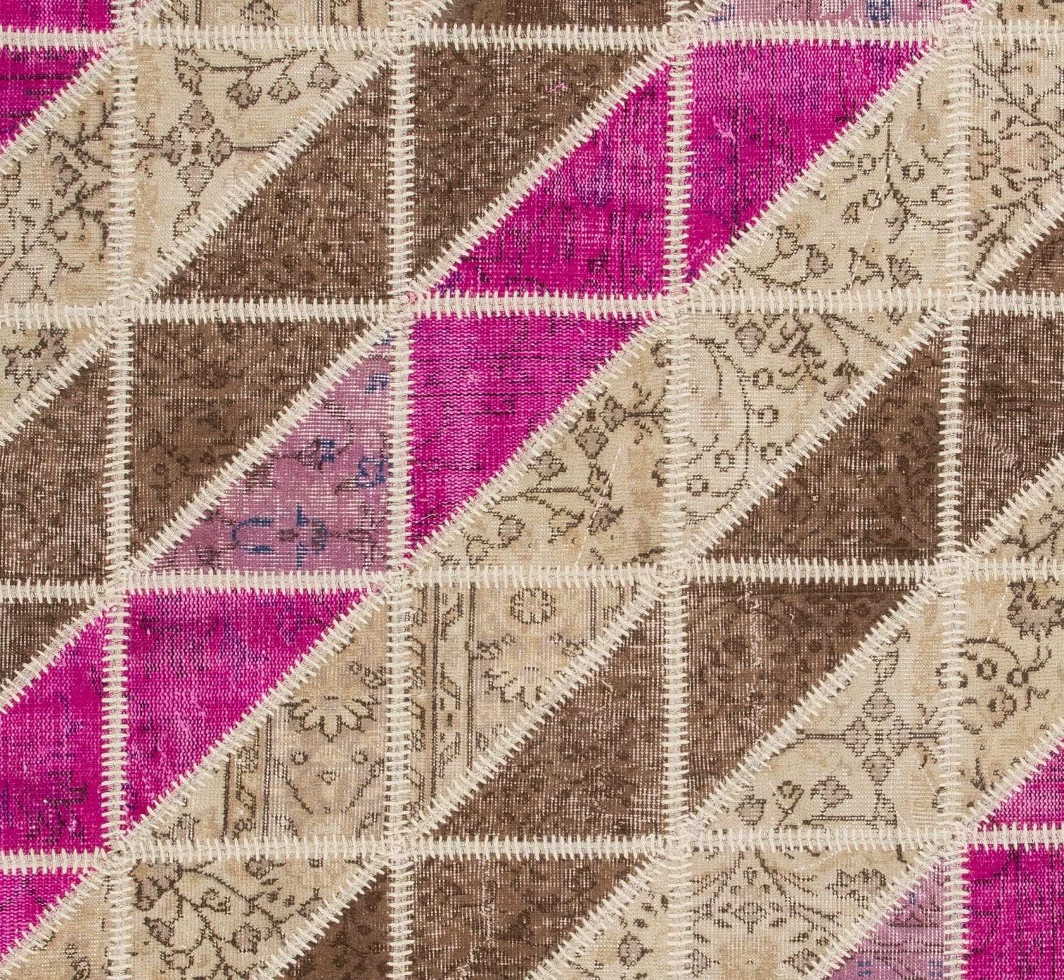 Modern Handmade Patchwork Rug, Wool and Cotton Turkish Carpet. Custom Colors & Sizes Available. D721