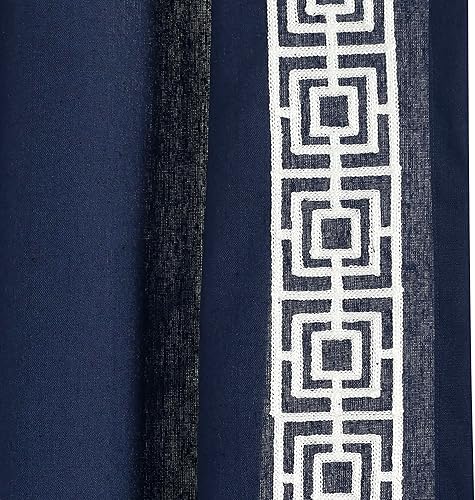 Miniatura 4 de Lush Decor Panel de cortina para ventana con borde cuadrado bordado moderno de lujo (panel individual), 52 pulgadas de ancho x 84 pulgadas de largo,