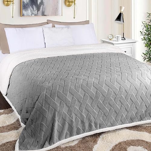 Superior Manta Sherpa reversible de forro polar, mantas decorativas para dormitorio, sofá, mullida, esponjosa, ropa de cama suave, bonita decoración