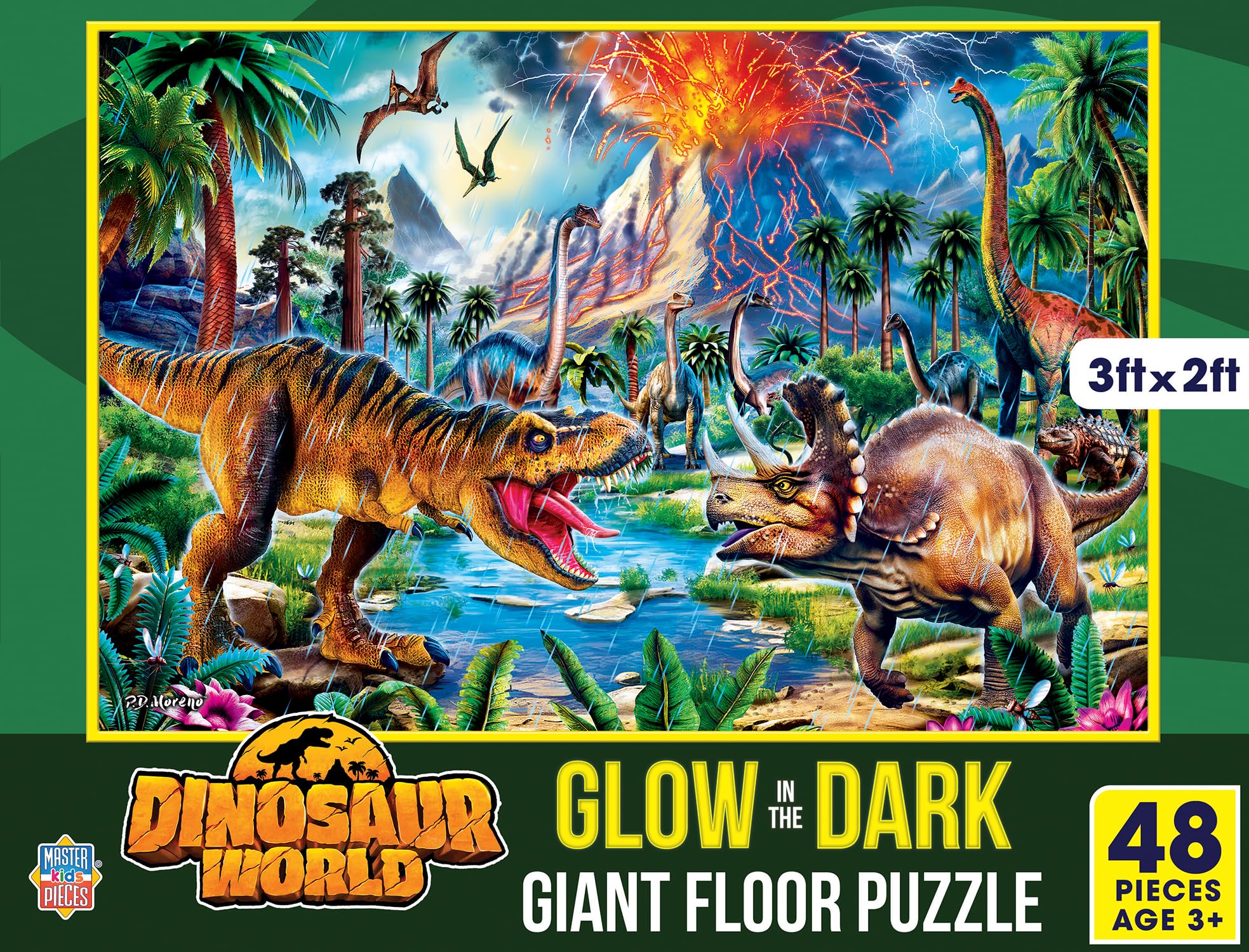 Glow in The Dark - Dinosaur World 48-teiliges Bodenpuzzle