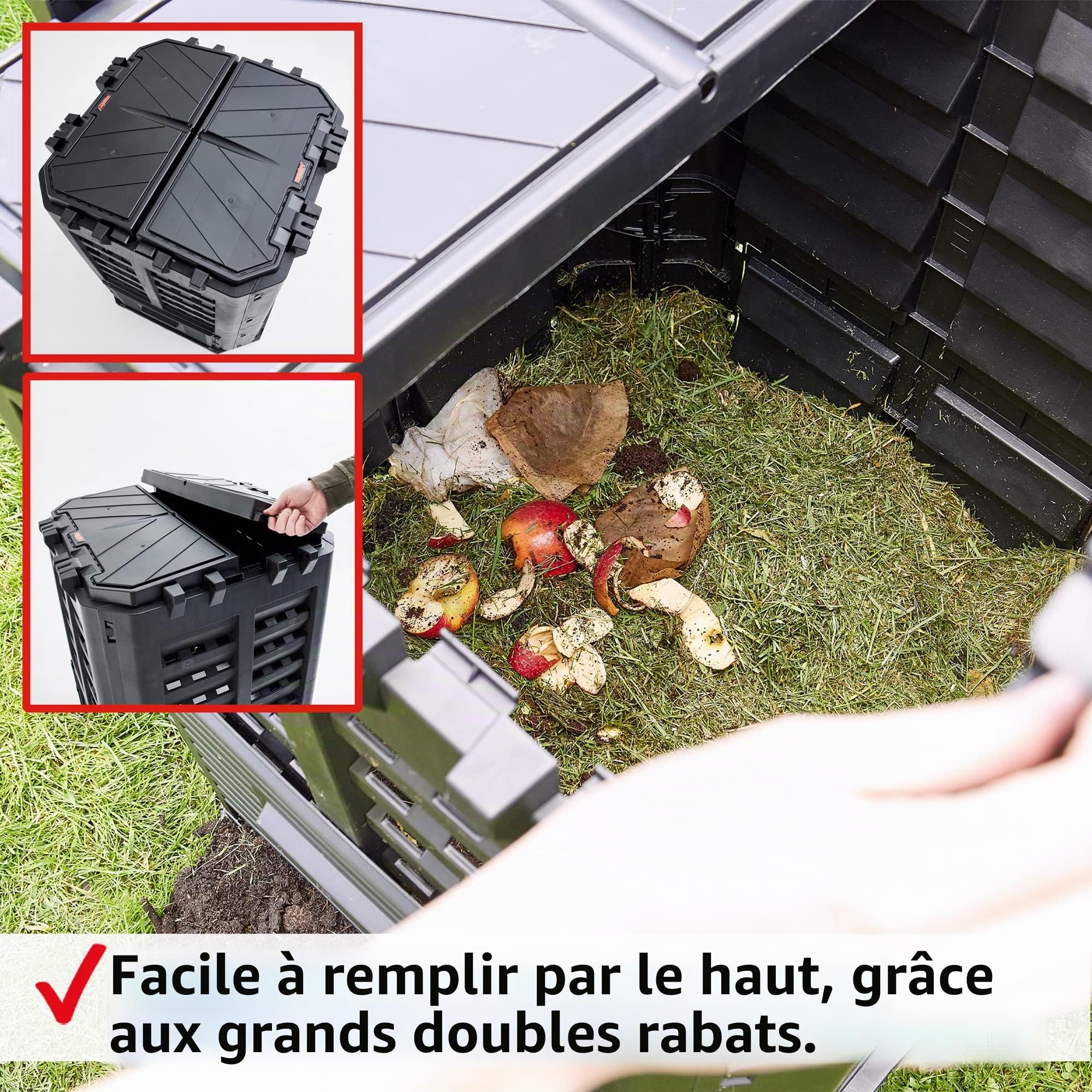 HECHT Composteur Thermique en Plastique - Rapide Avec Système d'Emboîtement Pratique - Robuste et de Qualité Supérieure