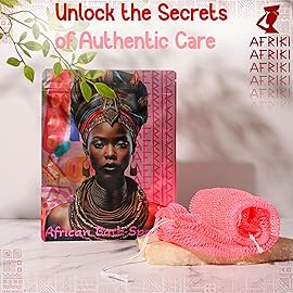 AFRIKI African Net Sponge - Exfoliating Body Scrubber, Black Owned & Rooted in Africa, All Skin Types | 45 in Long (Pink)