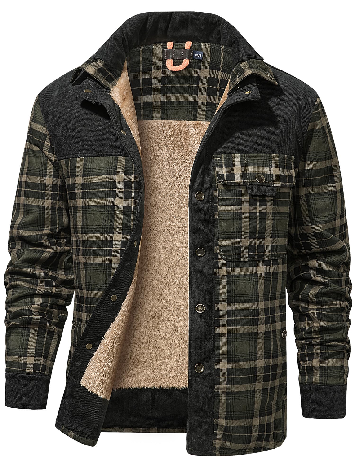 Mr.Stream Camicia da Uomo in Stile Casual da Boscaiolo Plaid Flanella A Quadri Camicia Imbottita da Lavoro di Cotone Cappotto Invernale