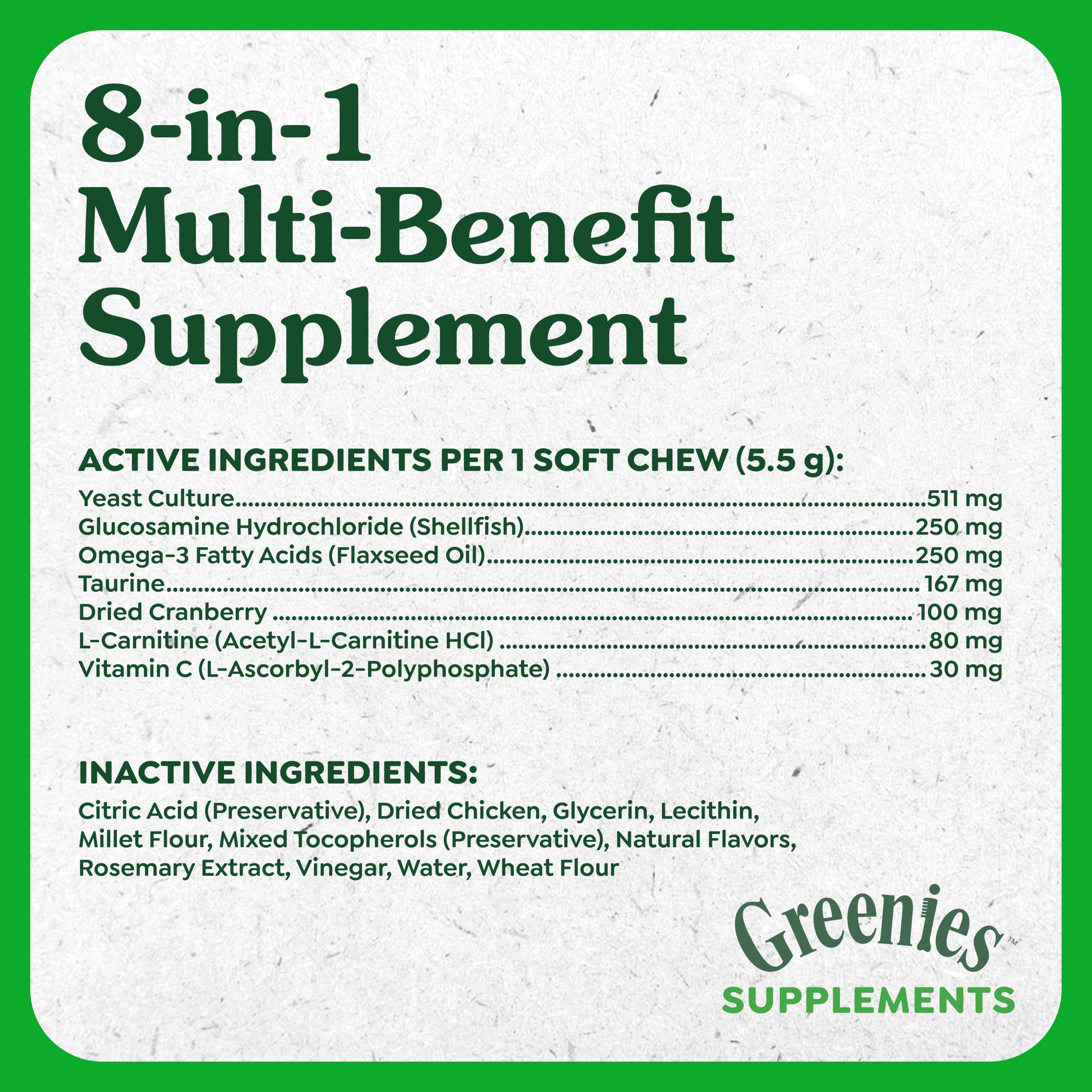 Greenies Supplements 8-in-1 Multi-Benefit Soft Dog Chews, Chicken, 80 Count — Amazon image 6