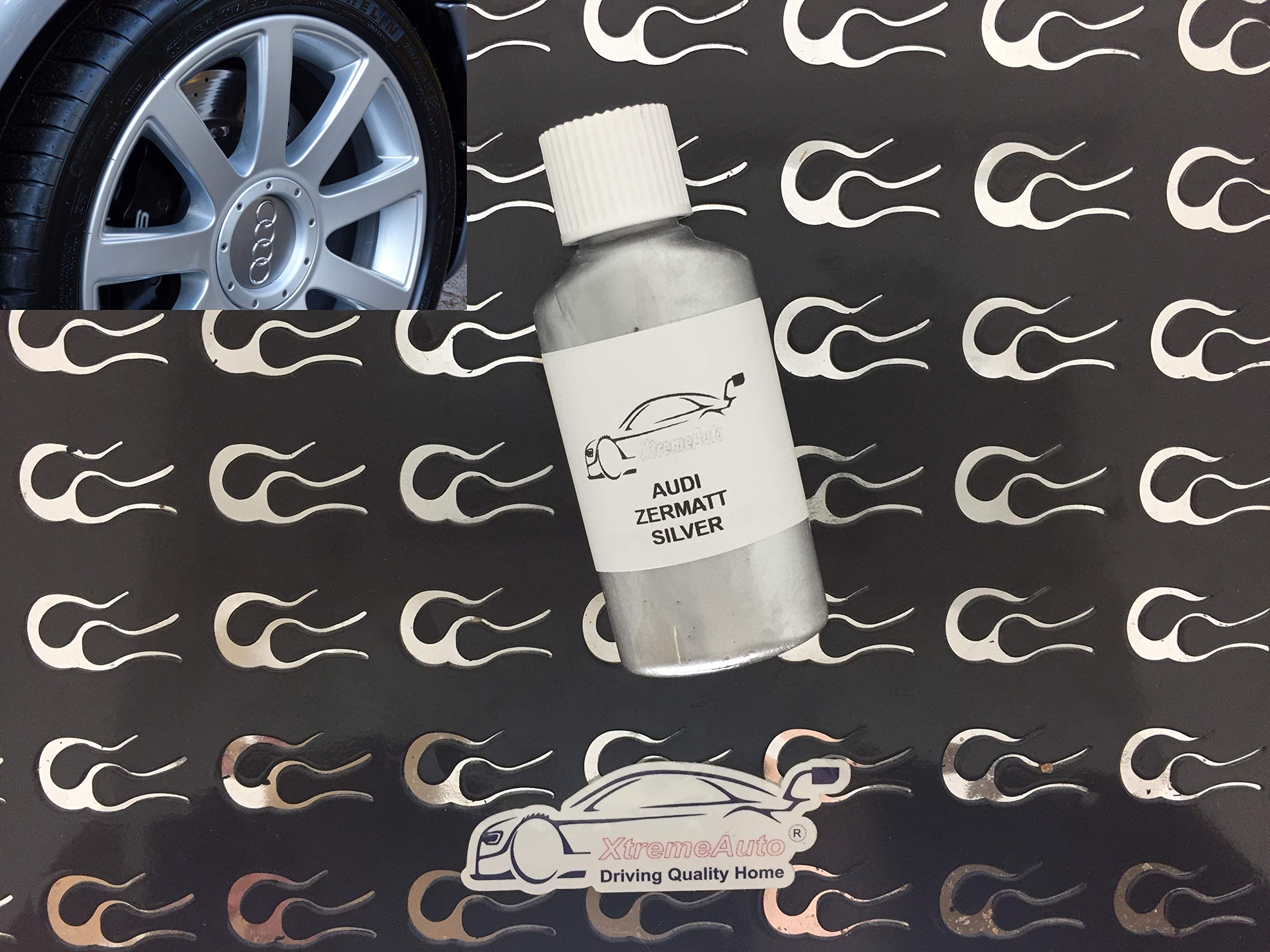 Xtremeauto Touch Up Zermatt Silver Alloy Wheel Paint Repair Kit 30Ml Scratch Chip Curb Brush (Touch Up)