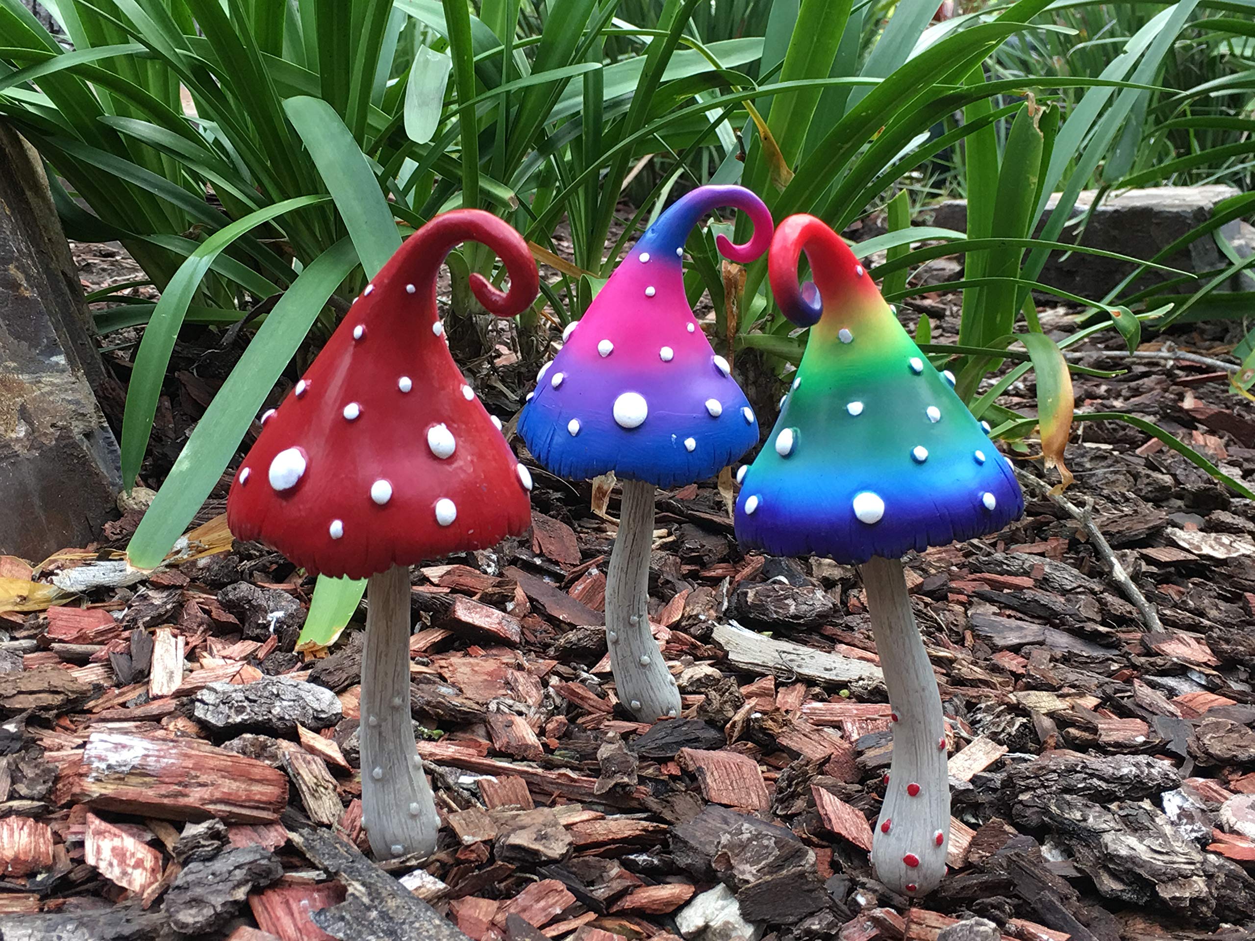 GlitZGlam Magischer Miniaturgarten Pilzsammlung (3-er Packung) - 3 wunderschöne Miniaturpilze für den Feengarten. EIN Zwergen- und Feengartenzubehör