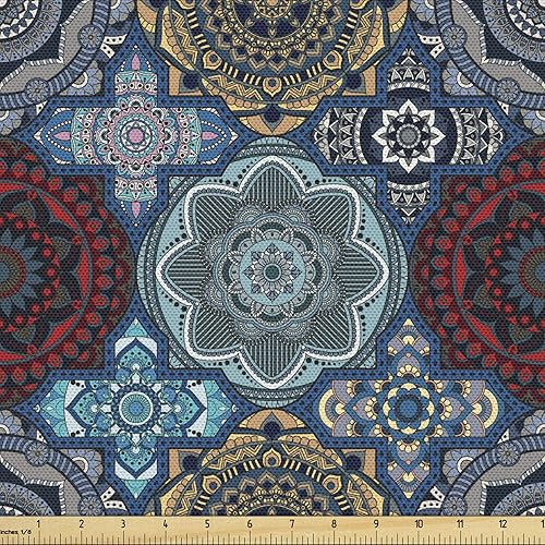 Ambesonne - Tela multicolor con estampado digital por yarda