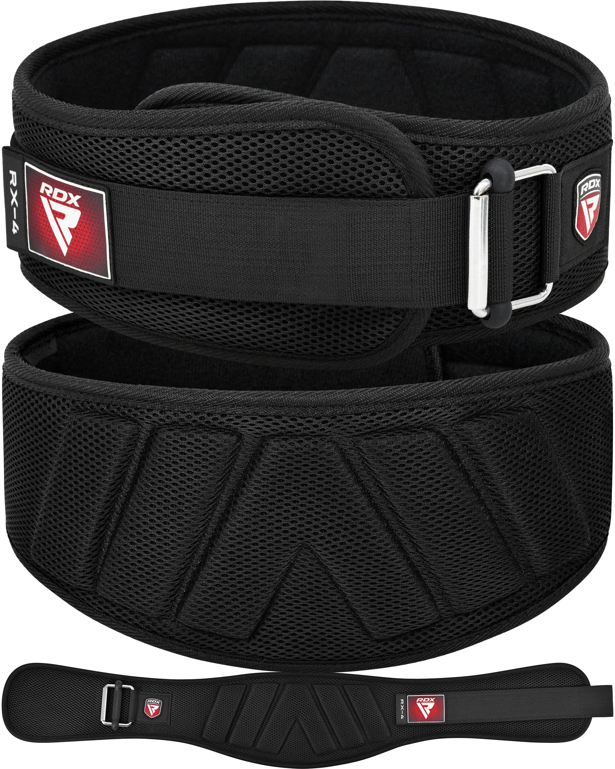 RDX Weight Lifting Belt, Curved Padded Back Lumbar Support, Fitness, Core Exercise Workout Bodybuilding Powerlifting Deadlifts Squats, Ladies Gents Men Women Home Gym Equipment