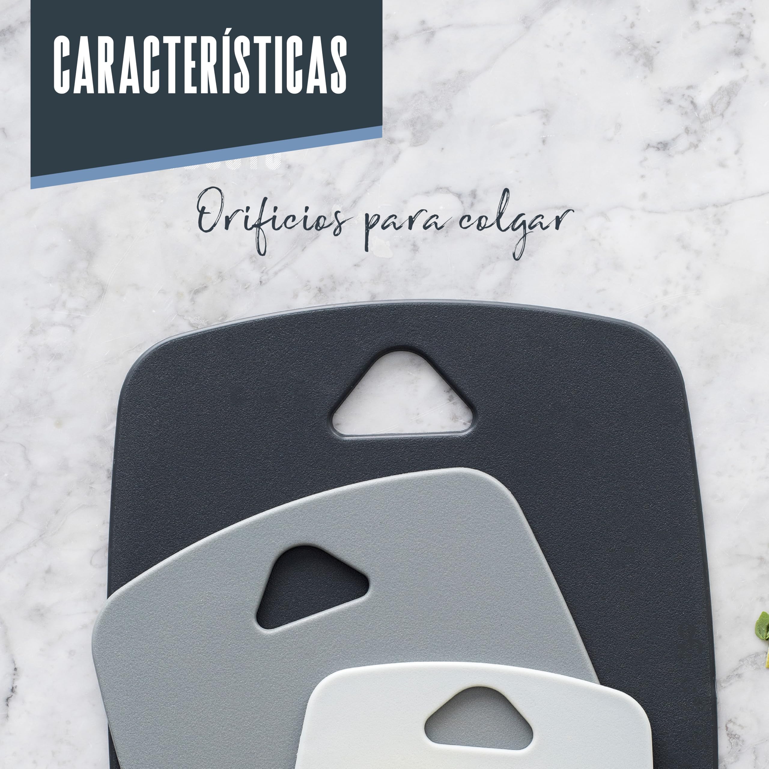 Lacor - 60500 - Set 3 Tablas de Corte a Doble Cara, Polipropileno, Libre de BPA, Ligeras, Resistentes, Aptas para Lavavajillas, Antibacterianas, Higiénicas, 20x15, 30x20 y 35x25 cm