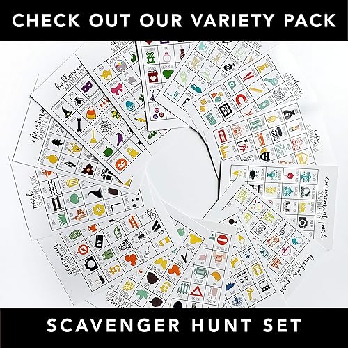 Miniatura 4 de Indoor Scavenger Hunt Games for Kids, Family Game Night, Birthday Party, Travel Activities, Includes 10 Dry Erase Markers and Cards