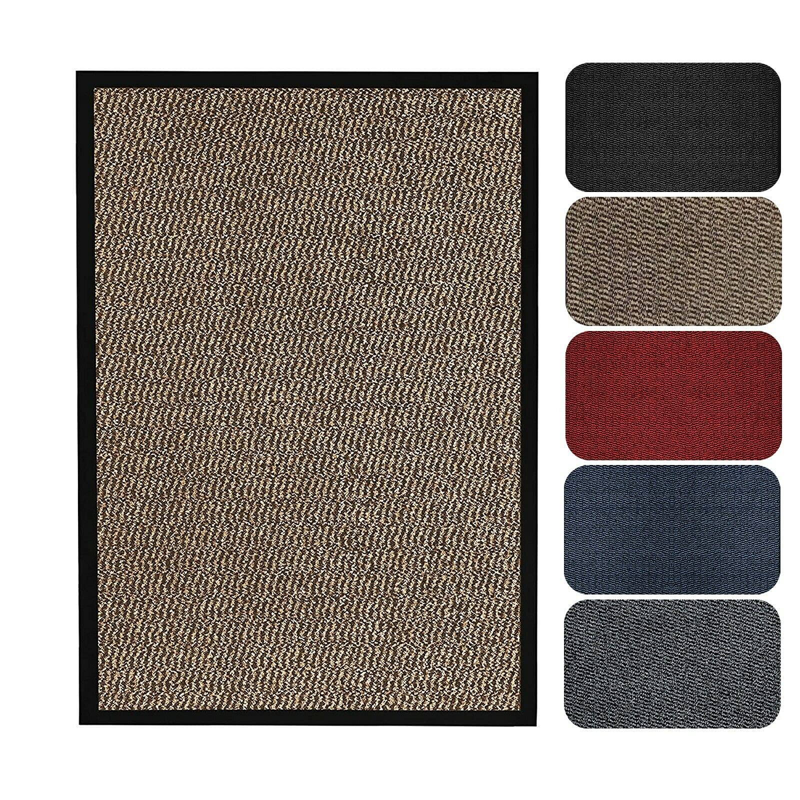Milosc Barrier Mat For Indoor & Outdoor Doormat 40x60 Small Large Dirt Trapper Floor Rug Home Kitchen Runner Entrance Rugs Absorbent Rubber PVC Mat Non-Slip (90 x 150 cm, Beige)