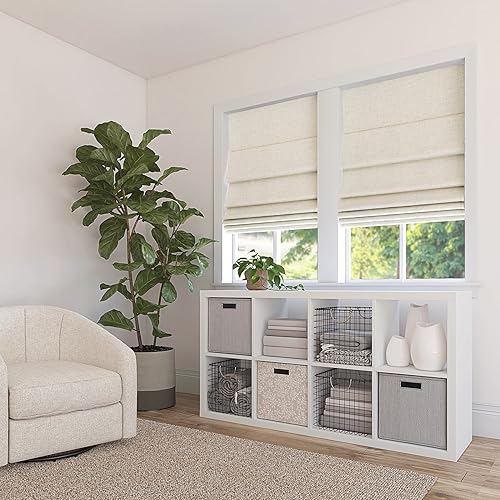 Miniatura 7 de Sun Zero Seraphina - Persiana romana sin cordón texturizada, 100 % opaca, 33 x 64 pulgadas, color beige