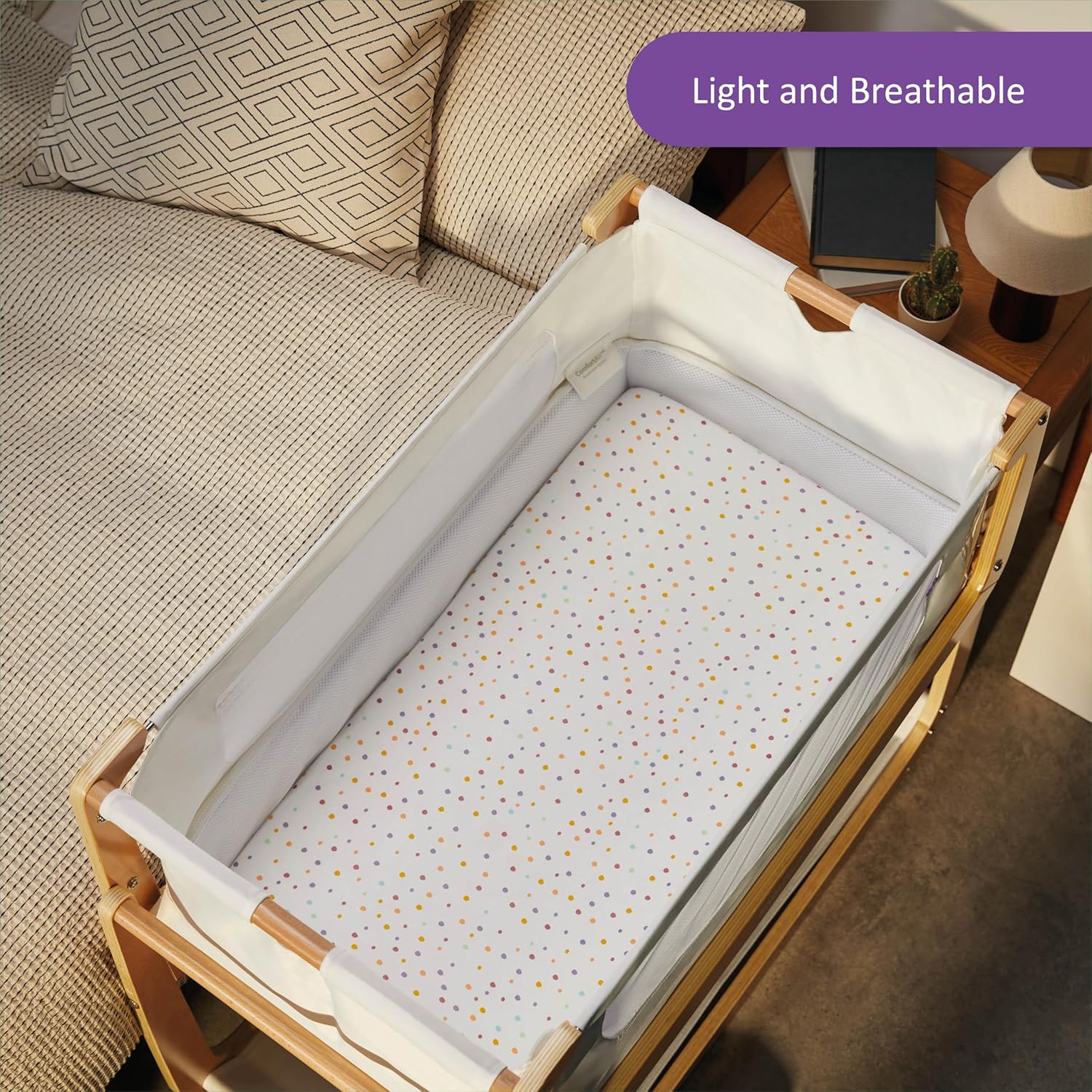 Baby Crib Fitted Sheets, Super Soft Cotton with Fun Designs for Boys and Girls, Light and Breathable, Long Lasting, Machine Washable (Pack of 2) (Rainbow)