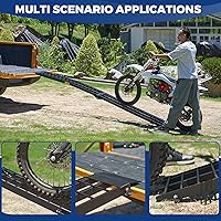 Vista 7 de LEMNISCATE Rampa para motocicleta, rampas de carga plegables de 10 pies para camionetas, rampas de aluminio con hebilla de bloqueo y asa, rampas