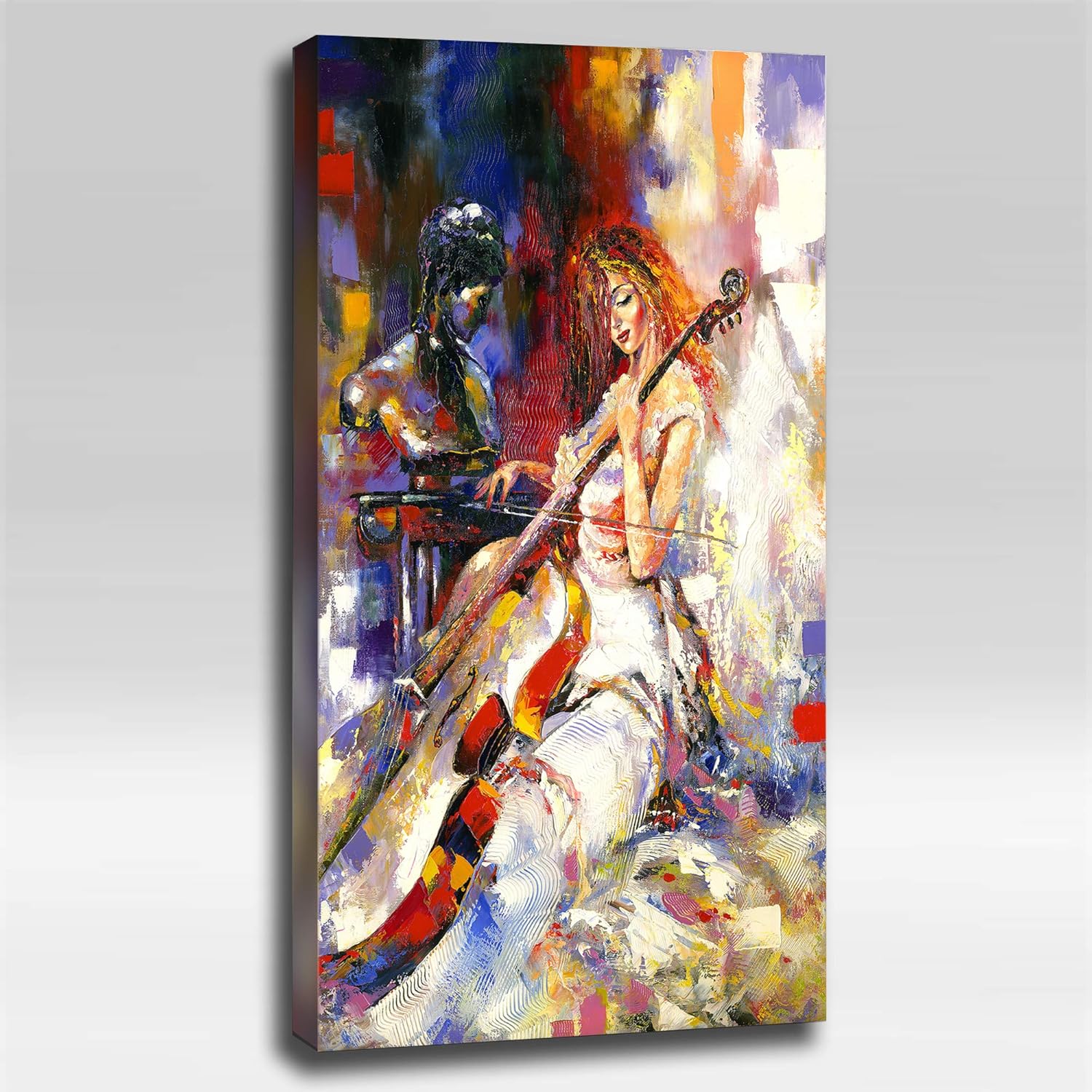Lady Cello - Curated Art 4'x2'x2" Acoustic Panel : Includes all Mounting Hardware.