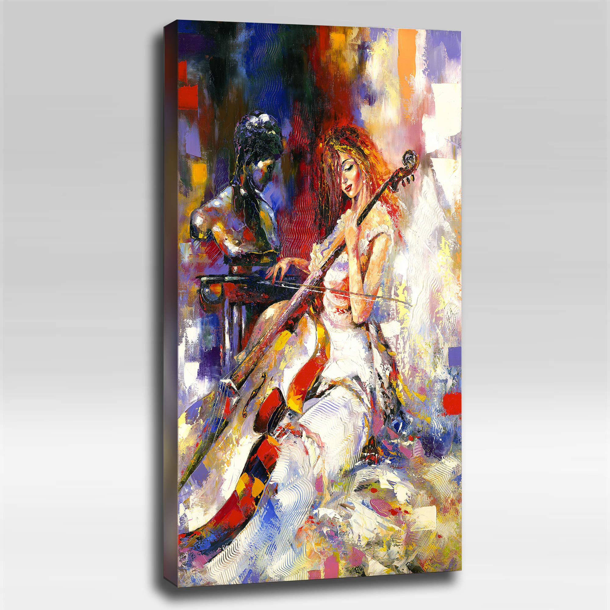 Lady Cello - Curated Art 4'x2'x2" Acoustic Panel : Includes all Mounting Hardware.