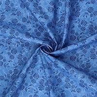 Vista 2 de Mook Fabrics Caléndula de algodón, mezclilla