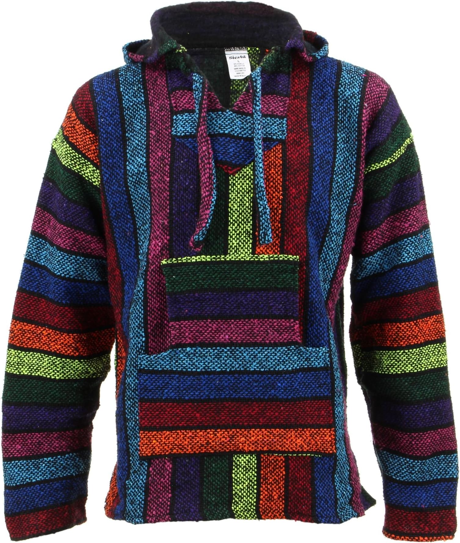 Mexican Baja Jerga Hoody - Rainbow (Medium)