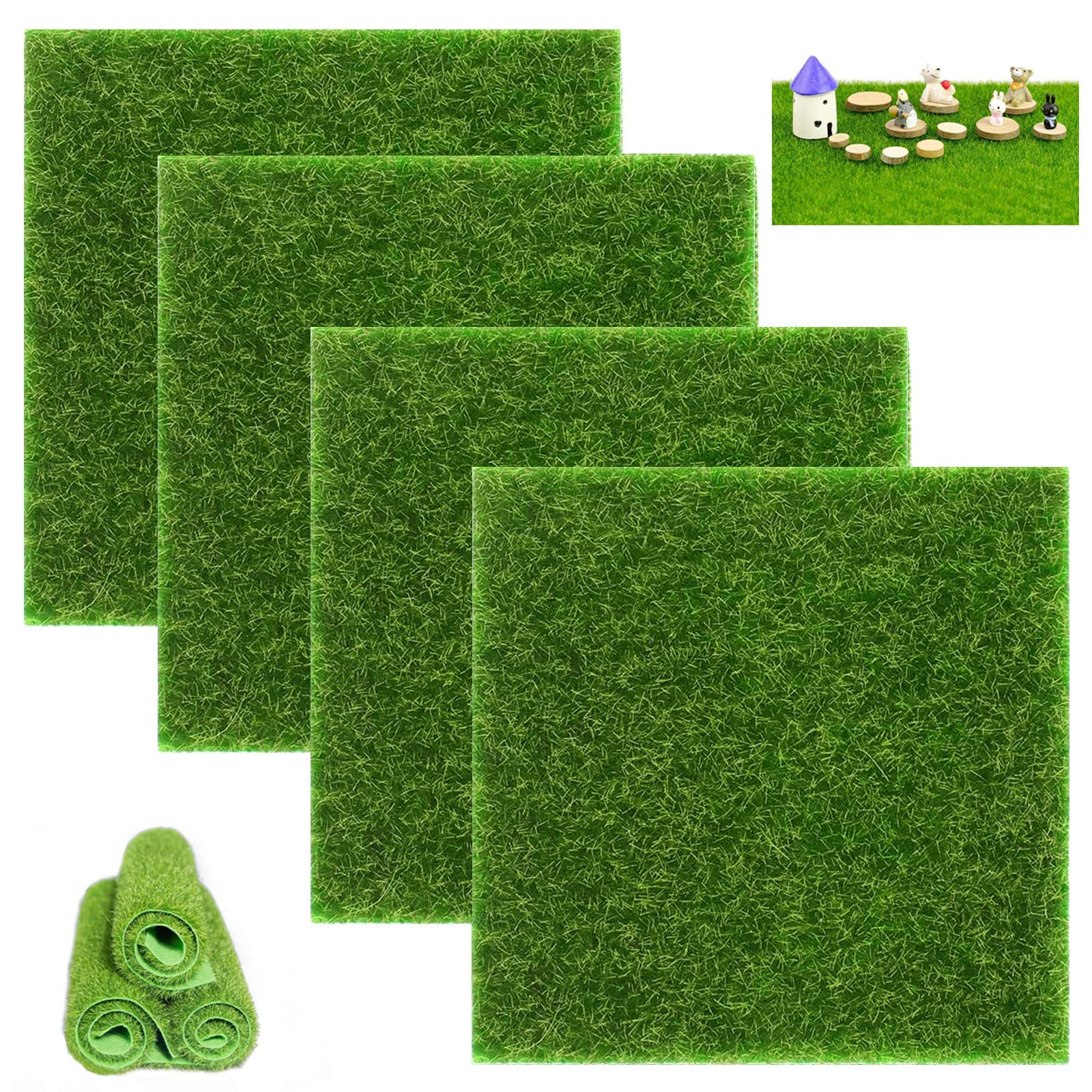 Prato Sintetico 10 Pezzi - 15x15cm - Erba Artificiale Per Esterni E Decorazione - Foto 10