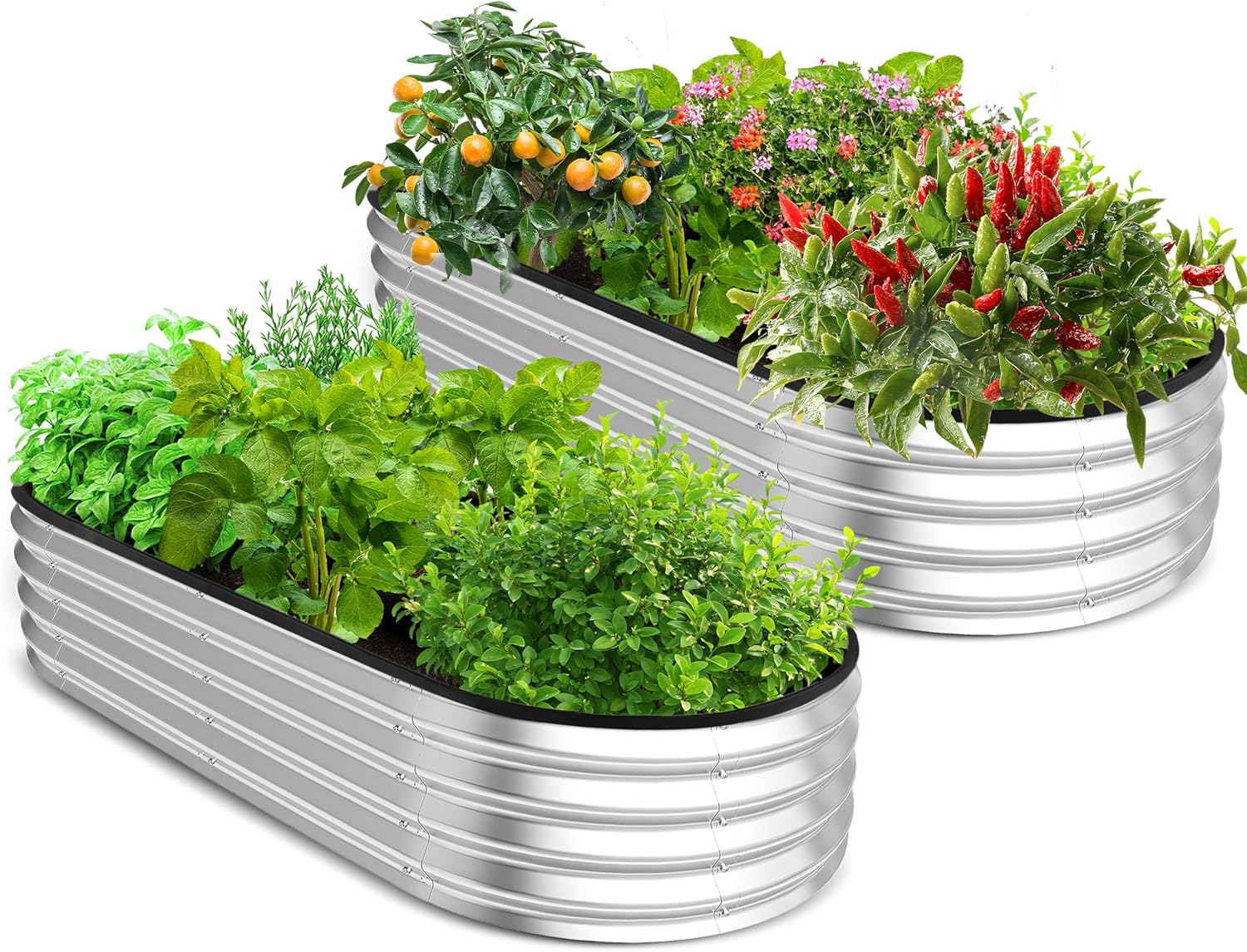 Utopia Home Galvanized Raised Garden Bed (Pack of 2)