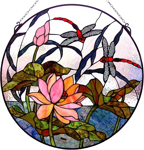 Panel de vitral, 24 pulgadas, rosa, verde, azul, blanco disponible en Yaxa Peru