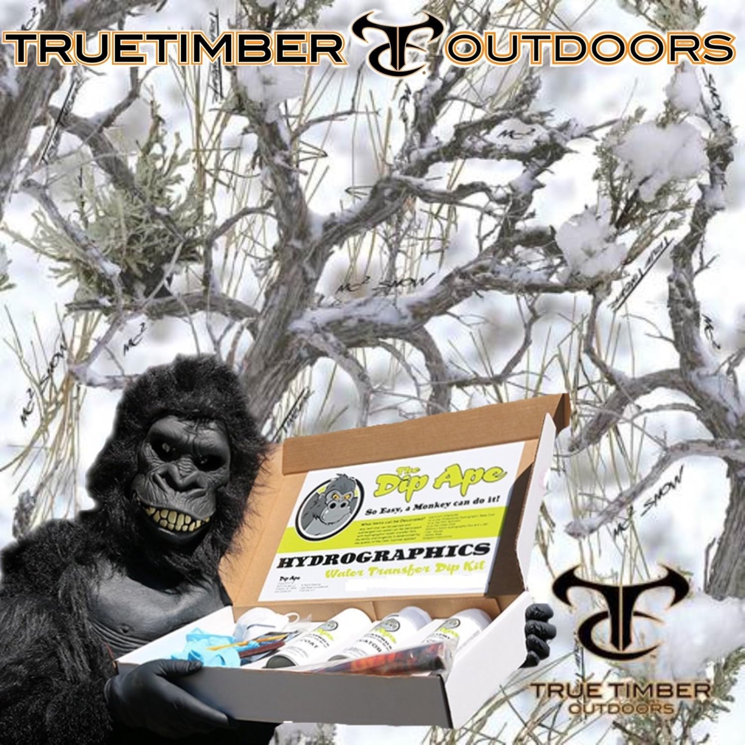 Dip Ape True Timber Mc2 Snow Camo Camouflage Hydrographic Water Transfer Hydro Dip Dipping Kit