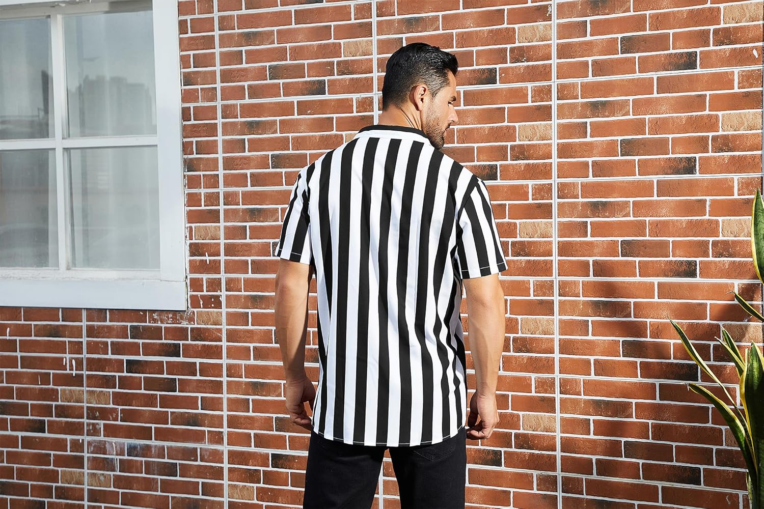 OLEMEK Men's Casual Shirts Short Sleeve Button Down Shirt Summer Beach Hawaiian Striped Shirt - Image 4